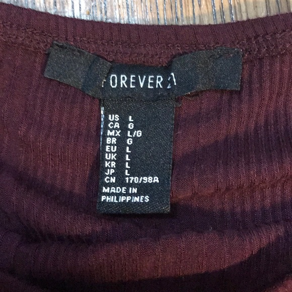 F21 Ribbed Crop Top - Picture 2 of 3